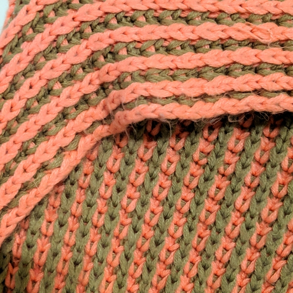 Latte Brown and Orange Knit Scarf - Picture 4 of 4